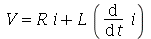 V = `+`(`*`(R, `*`(i)), `*`(L, `*`(diff(i, t))))